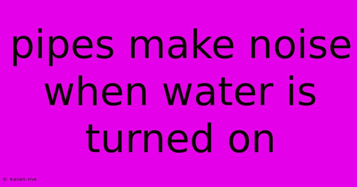 Pipes Make Noise When Water Is Turned On