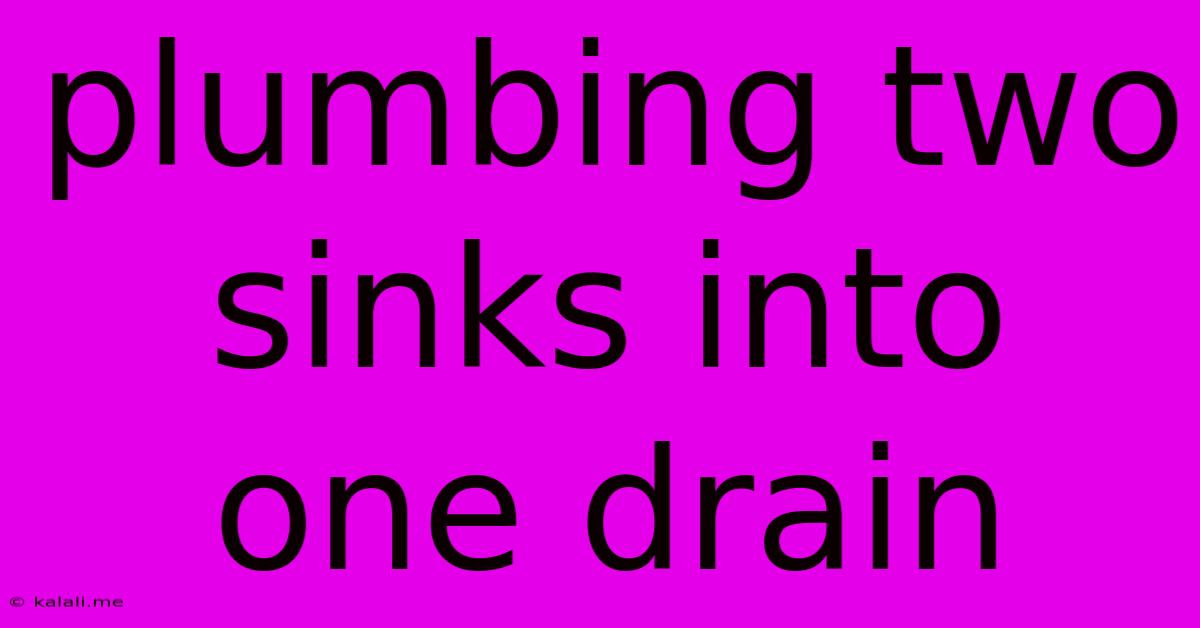 Plumbing Two Sinks Into One Drain