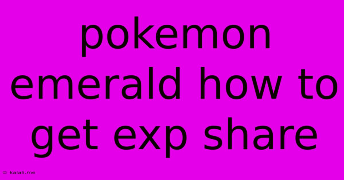 Pokemon Emerald How To Get Exp Share