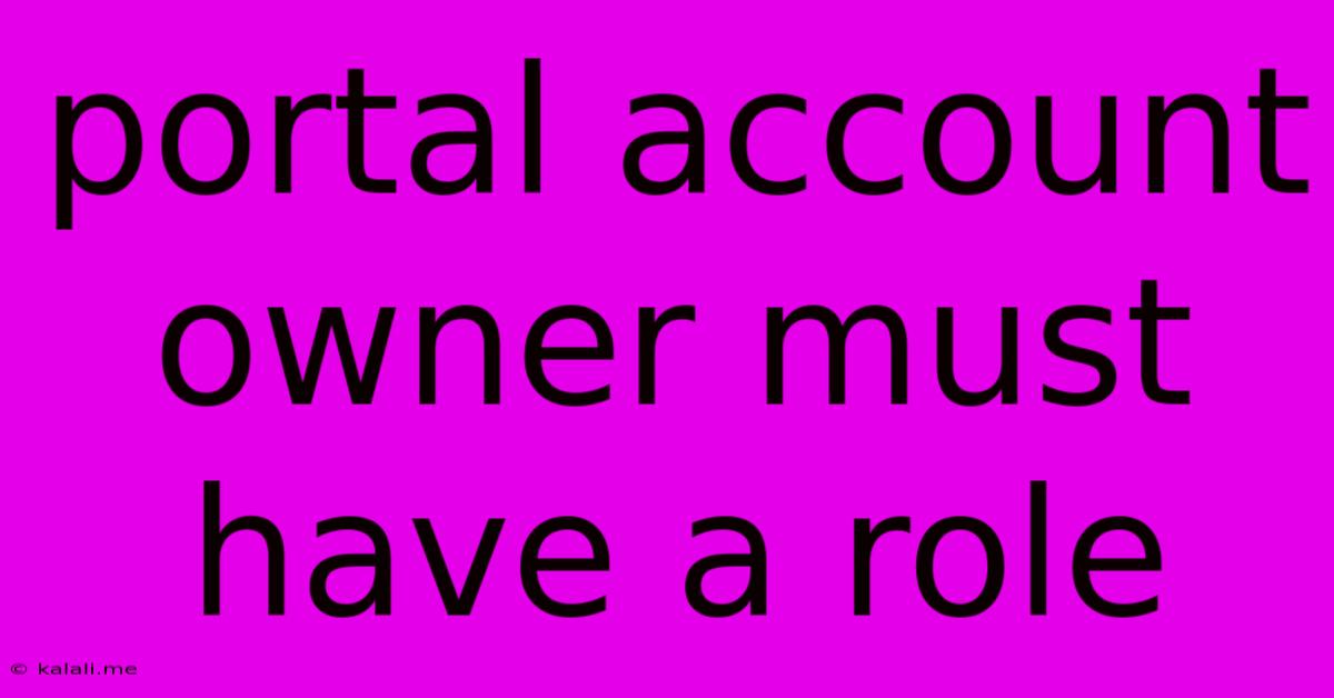 Portal Account Owner Must Have A Role