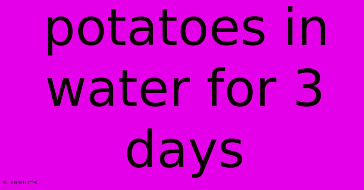Potatoes In Water For 3 Days