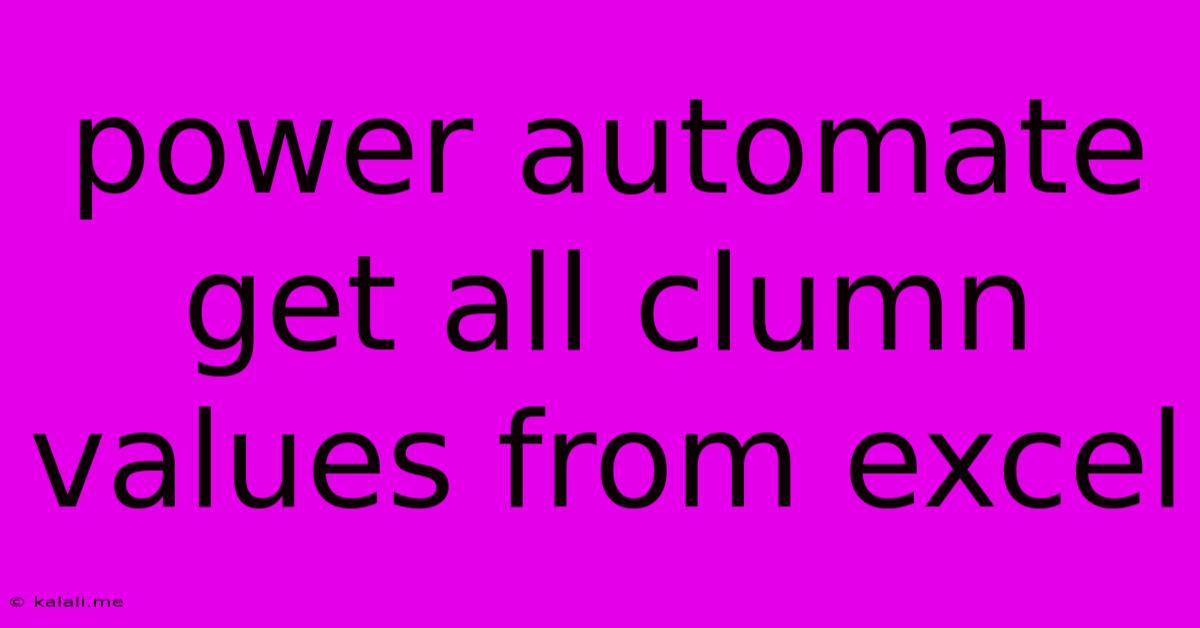 Power Automate Get All Clumn Values From Excel