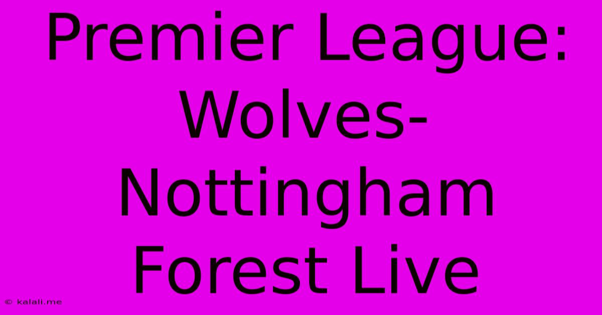 Premier League: Wolves-Nottingham Forest Live