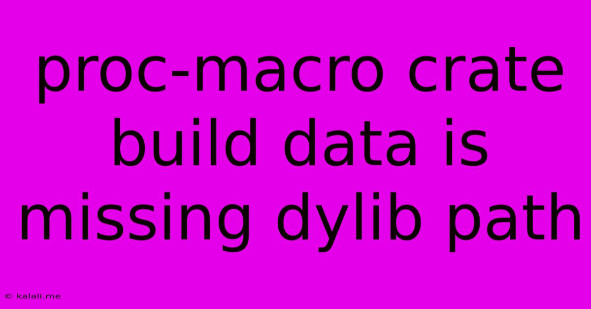 Proc-macro Crate Build Data Is Missing Dylib Path