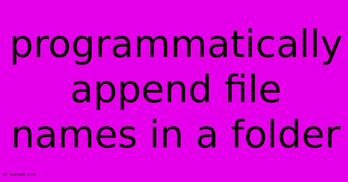 Programmatically Append File Names In A Folder