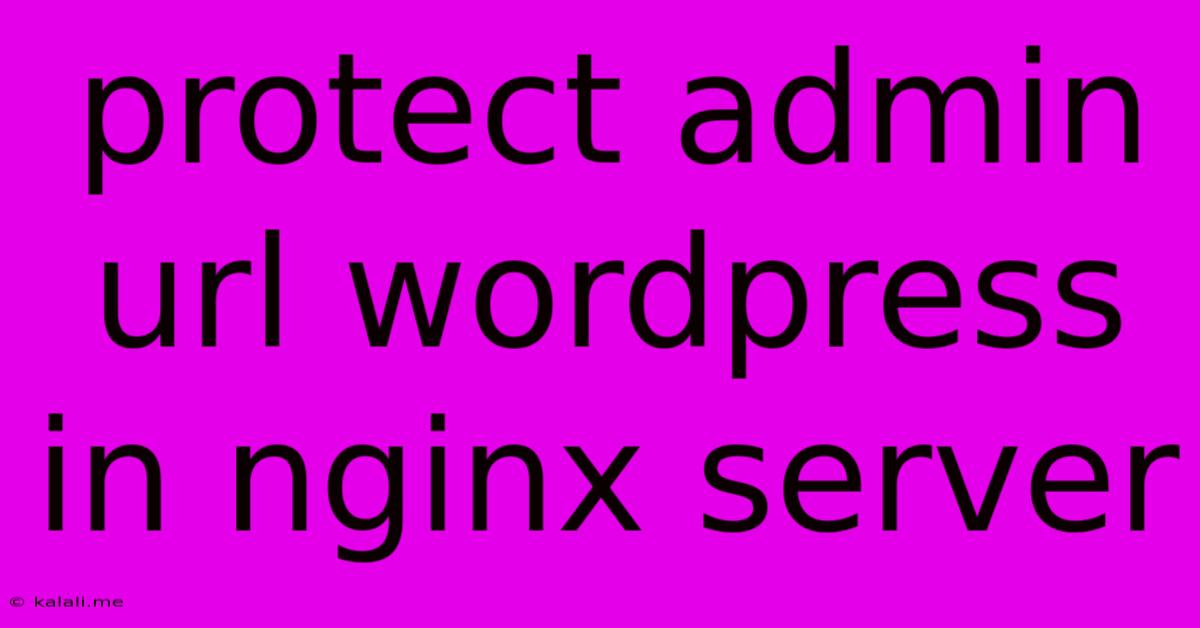 Protect Admin Url Wordpress In Nginx Server