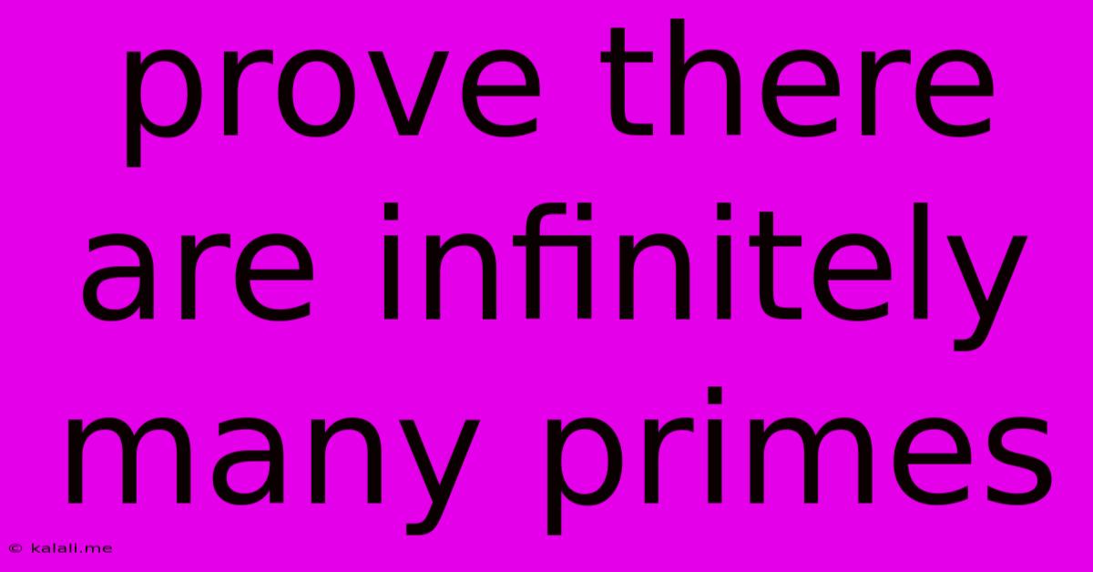 Prove There Are Infinitely Many Primes