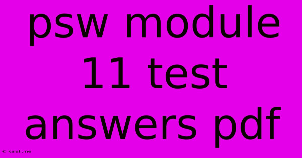 Psw Module 11 Test Answers Pdf