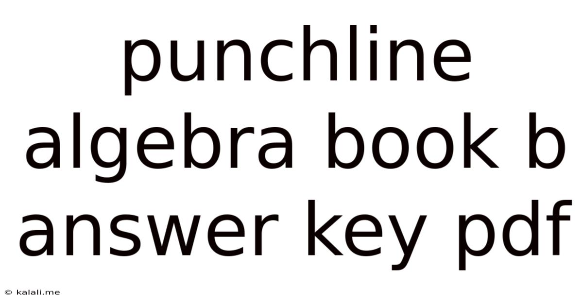Punchline Algebra Book B Answer Key Pdf