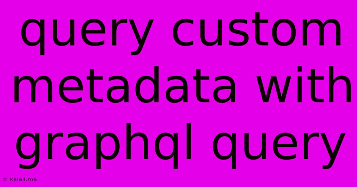 Query Custom Metadata With Graphql Query