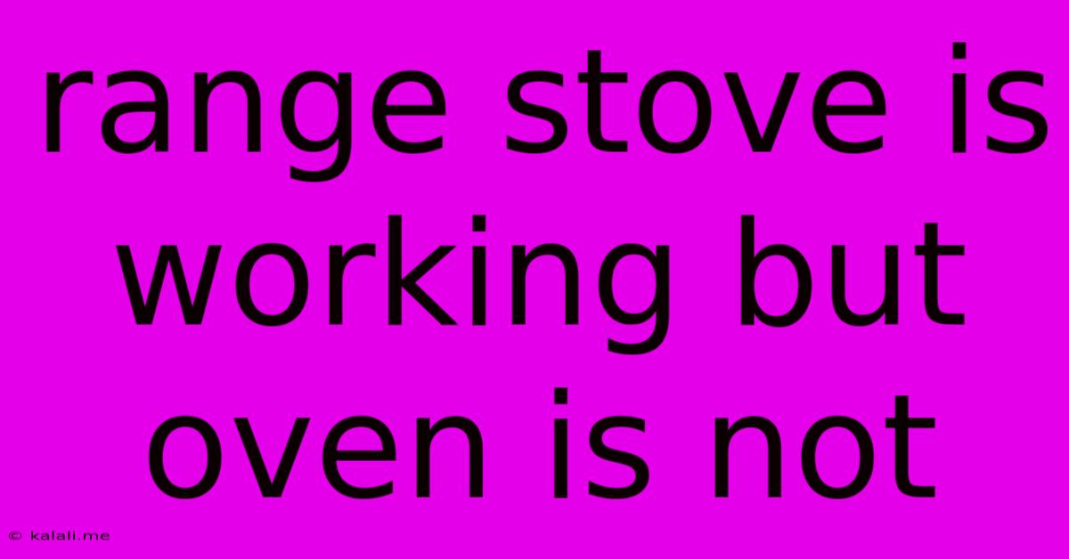 Range Stove Is Working But Oven Is Not