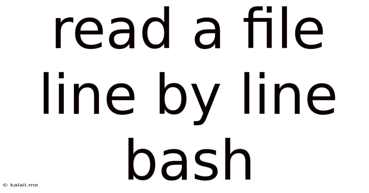 Read A File Line By Line Bash