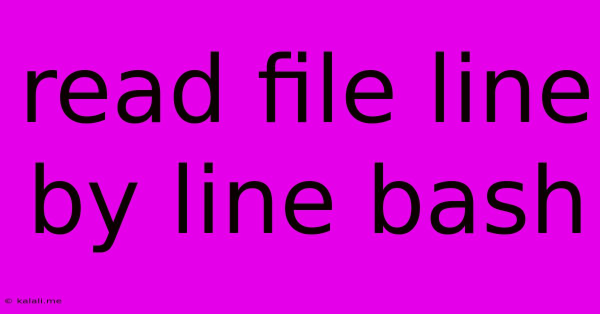 Read File Line By Line Bash