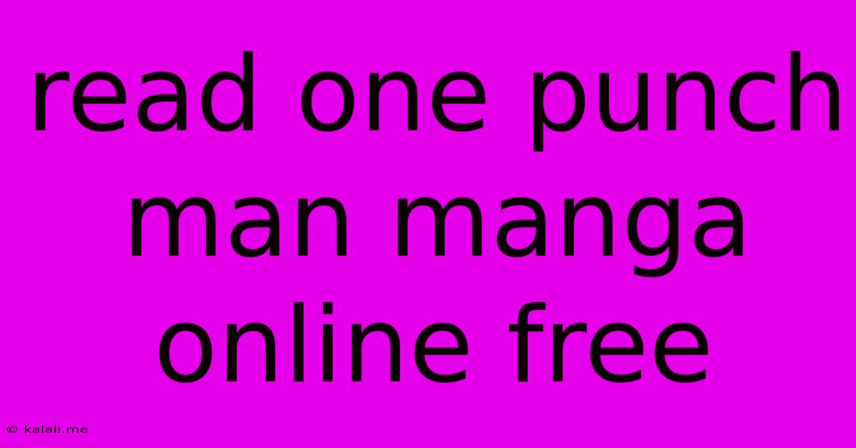 Read One Punch Man Manga Online Free