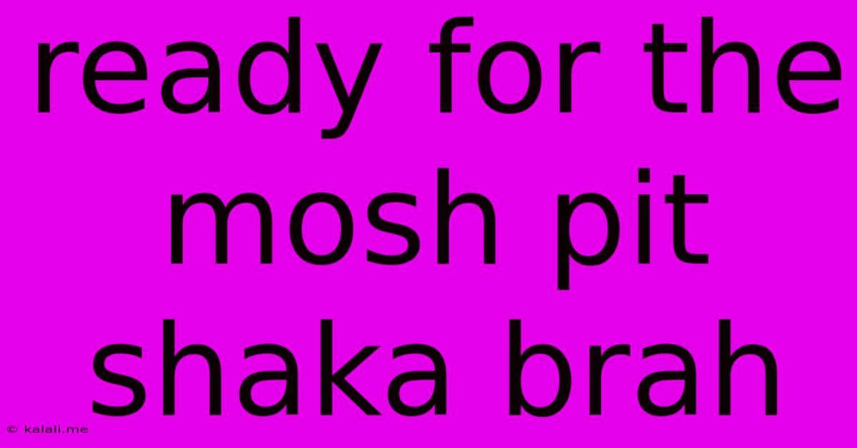 Ready For The Mosh Pit Shaka Brah