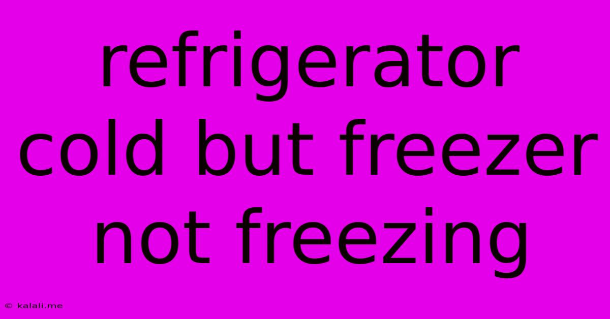 Refrigerator Cold But Freezer Not Freezing