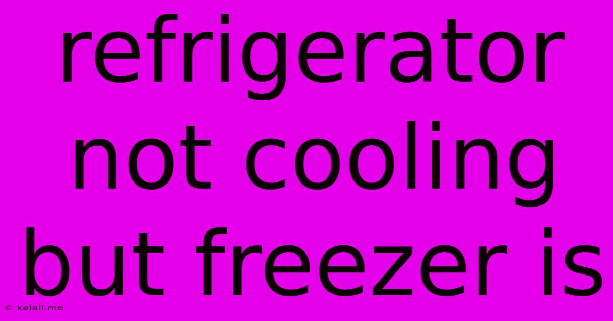 Refrigerator Not Cooling But Freezer Is