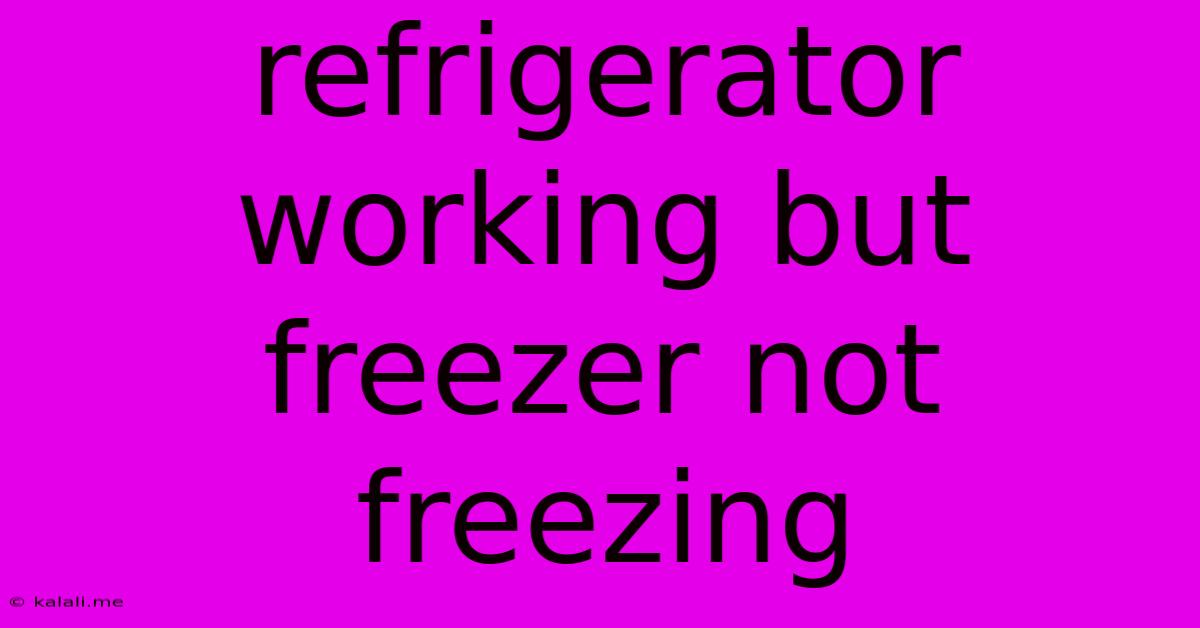 Refrigerator Working But Freezer Not Freezing
