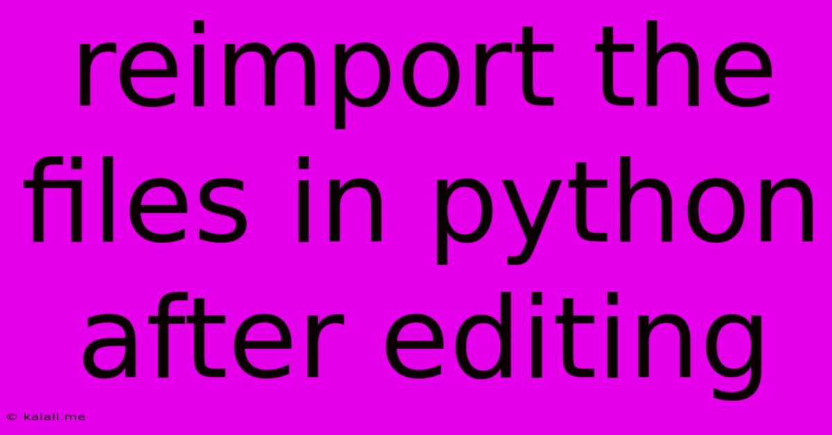 Reimport The Files In Python After Editing