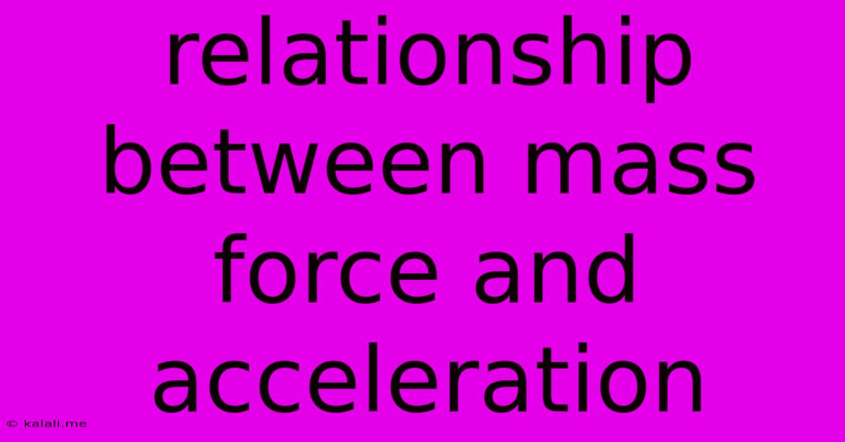 Relationship Between Mass Force And Acceleration