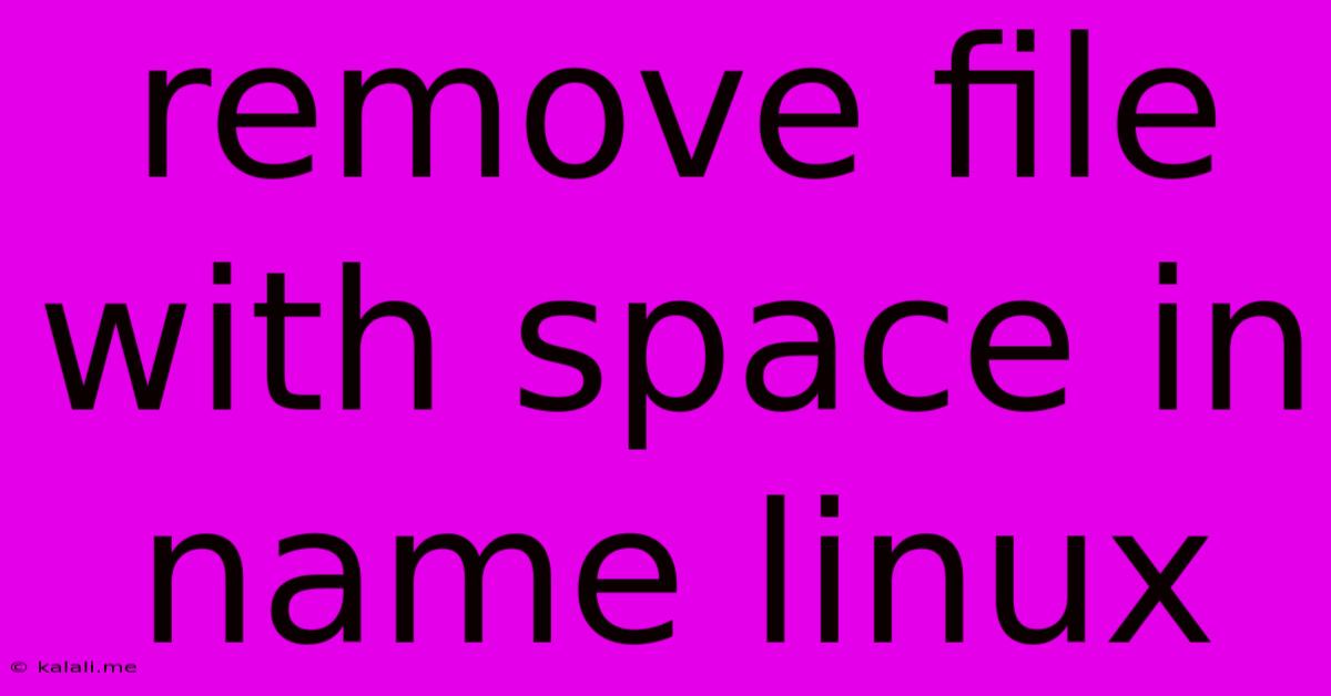 Remove File With Space In Name Linux