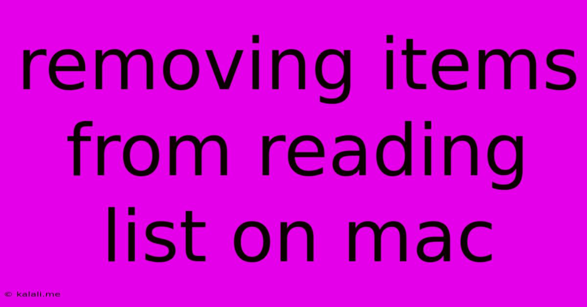 Removing Items From Reading List On Mac