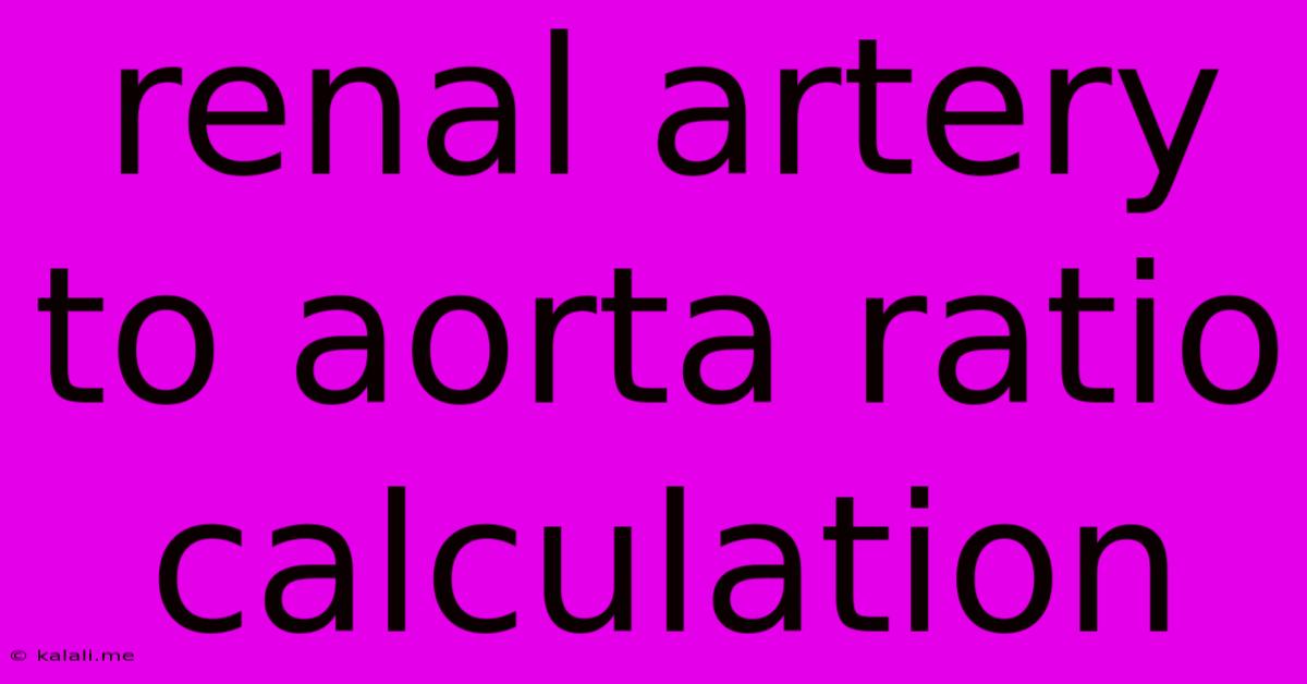 Renal Artery To Aorta Ratio Calculation