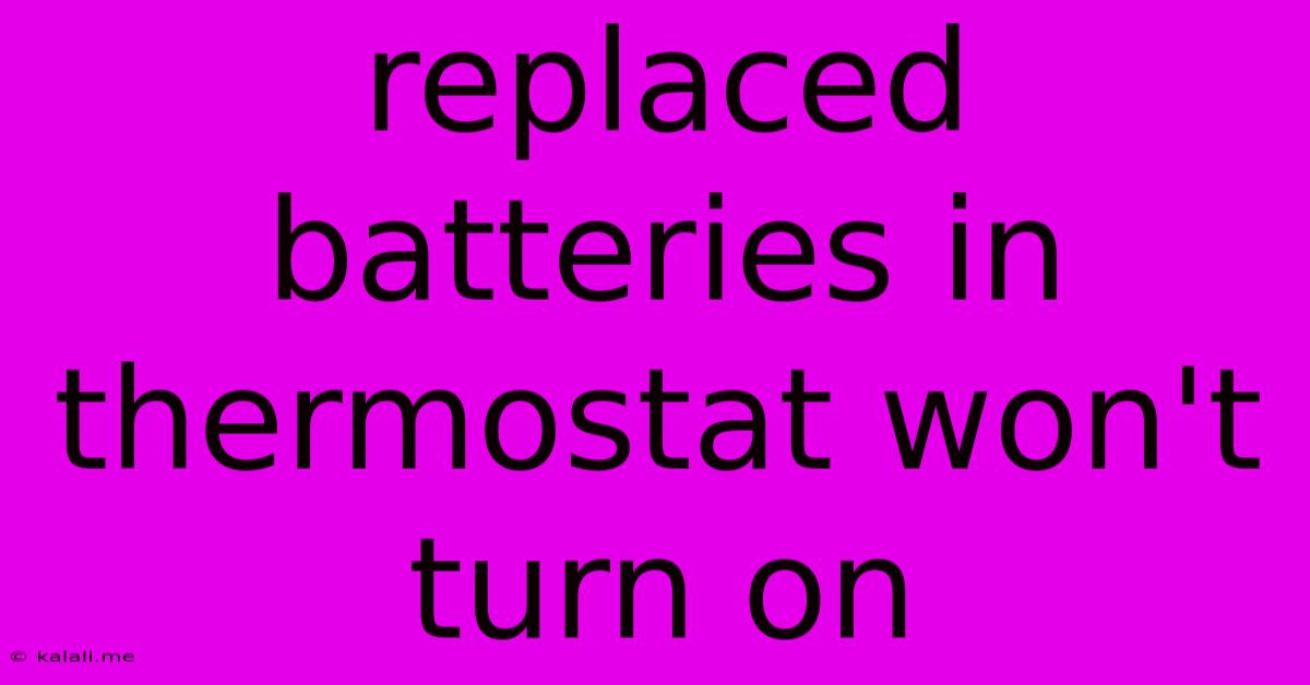 Replaced Batteries In Thermostat Won't Turn On