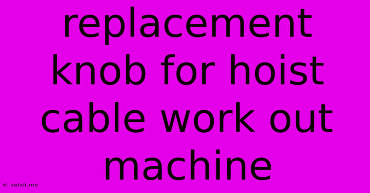 Replacement Knob For Hoist Cable Work Out Machine