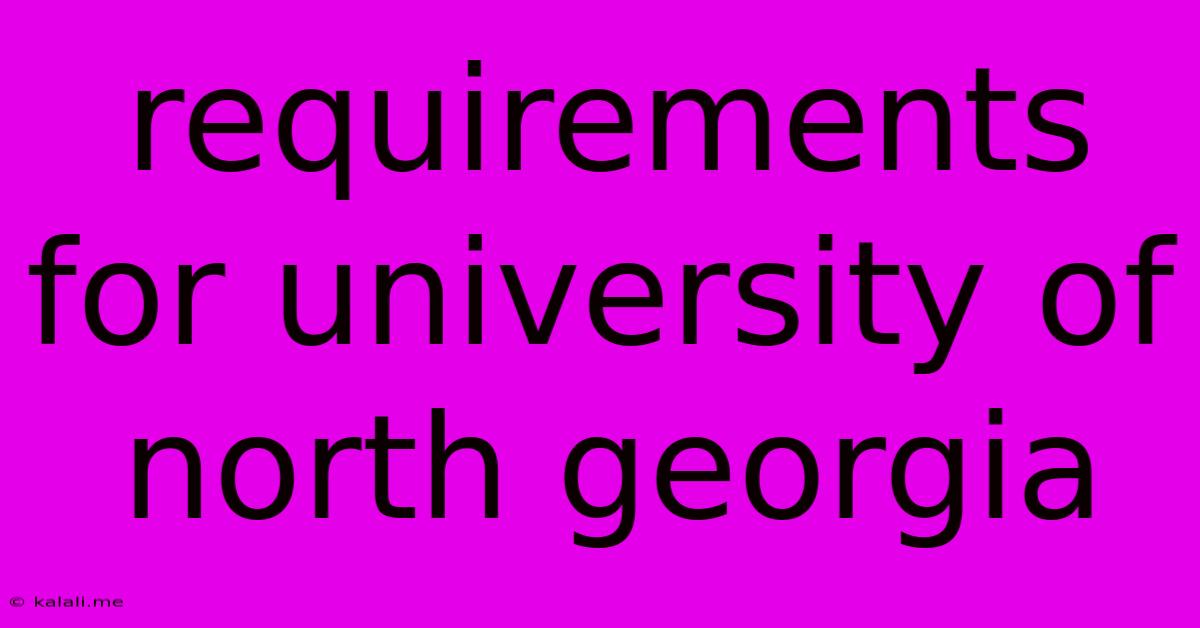 Requirements For University Of North Georgia