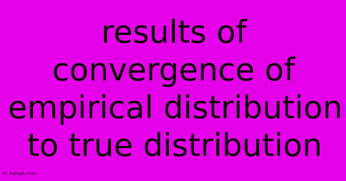 Results Of Convergence Of Empirical Distribution To True Distribution