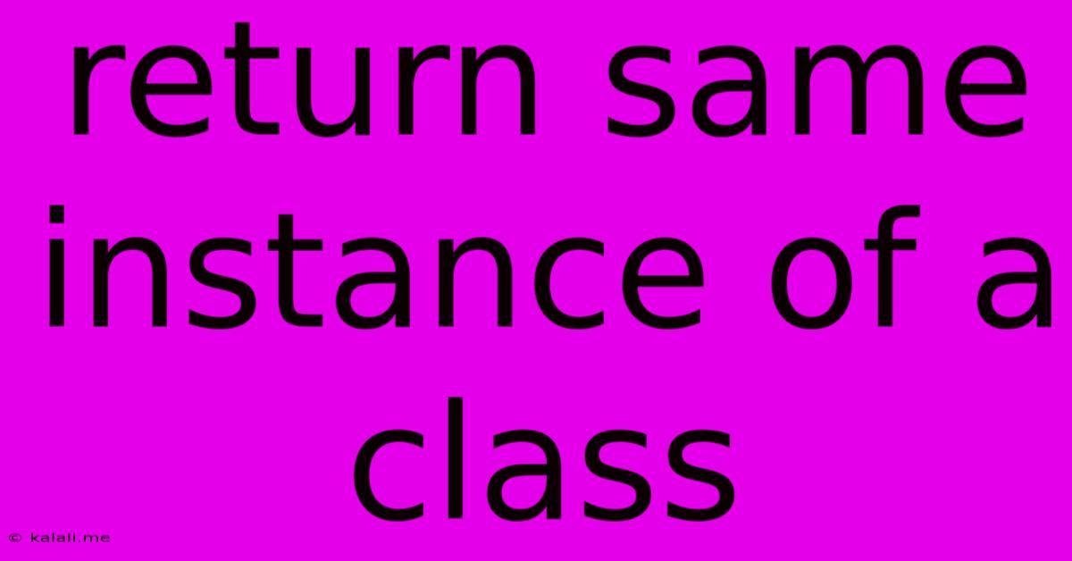 Return Same Instance Of A Class