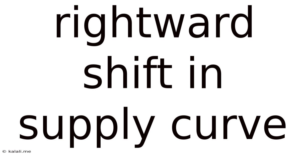 Rightward Shift In Supply Curve
