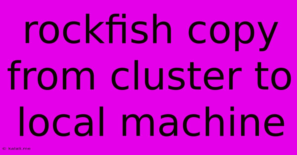 Rockfish Copy From Cluster To Local Machine