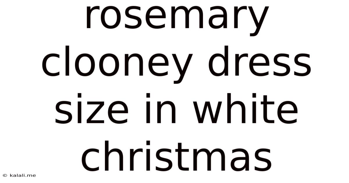 Rosemary Clooney Dress Size In White Christmas