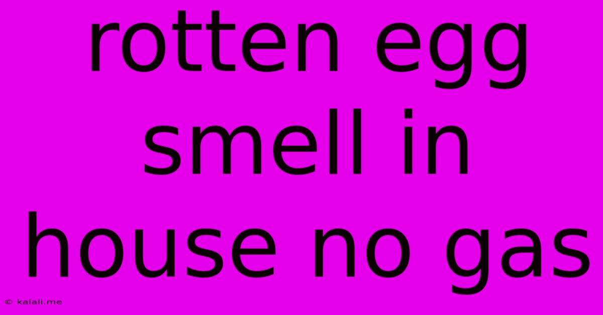 Rotten Egg Smell In House No Gas