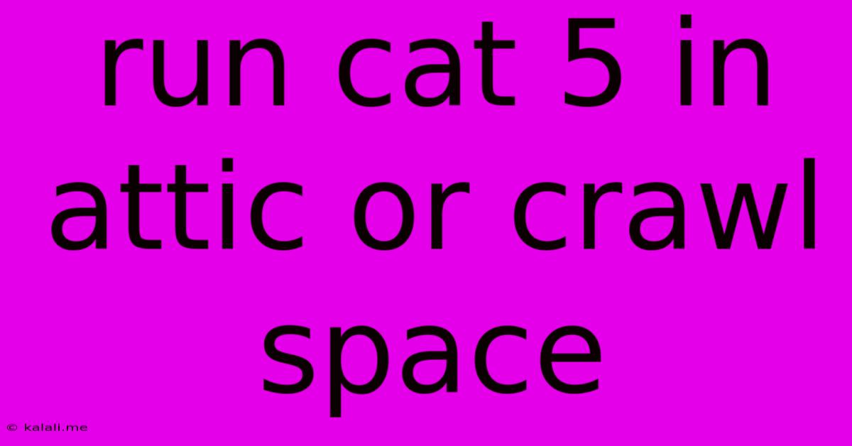 Run Cat 5 In Attic Or Crawl Space