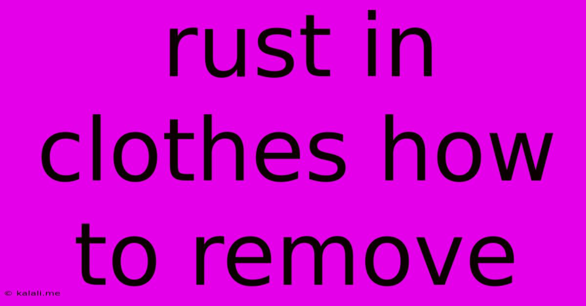 Rust In Clothes How To Remove
