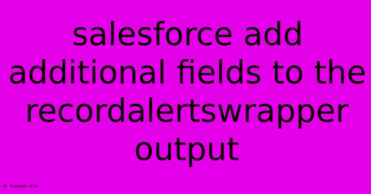 Salesforce Add Additional Fields To The Recordalertswrapper Output
