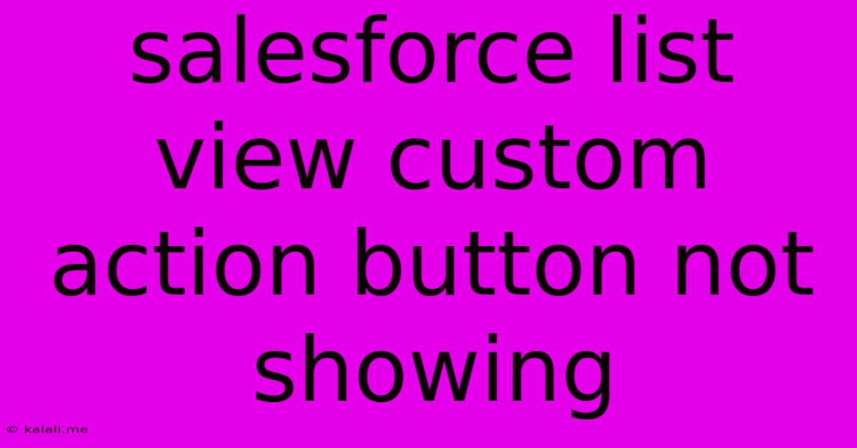 Salesforce List View Custom Action Button Not Showing
