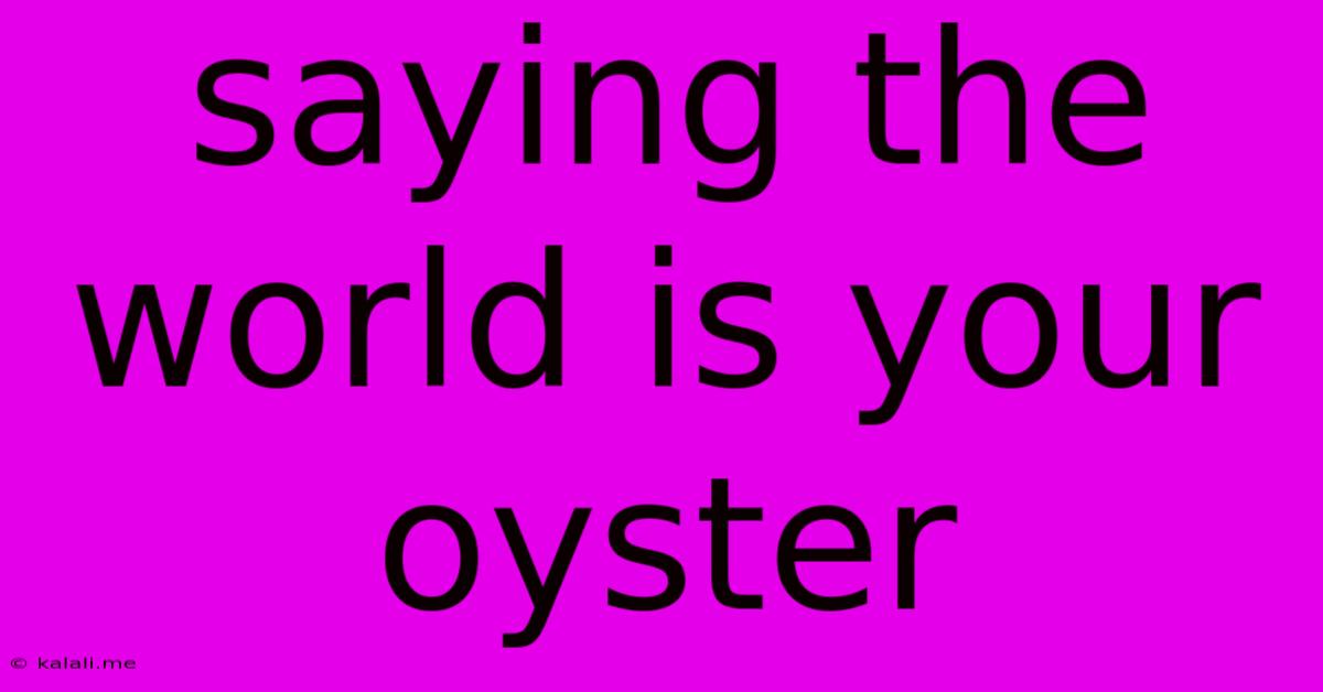 Saying The World Is Your Oyster