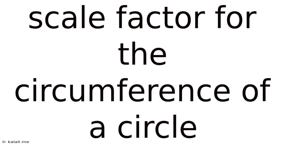 Scale Factor For The Circumference Of A Circle