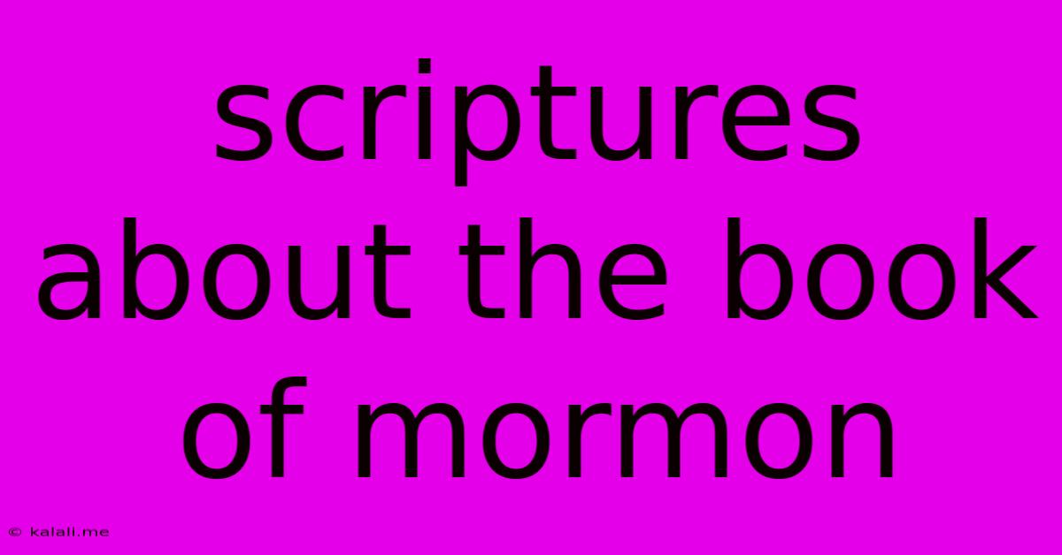 Scriptures About The Book Of Mormon