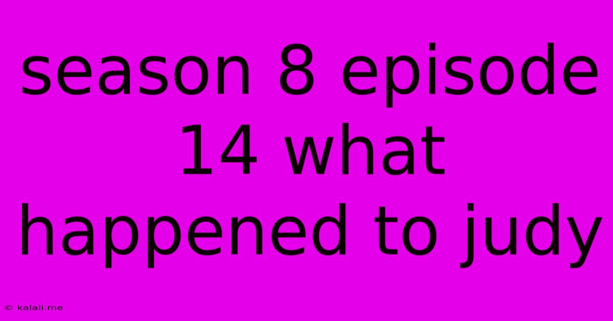 Season 8 Episode 14 What Happened To Judy