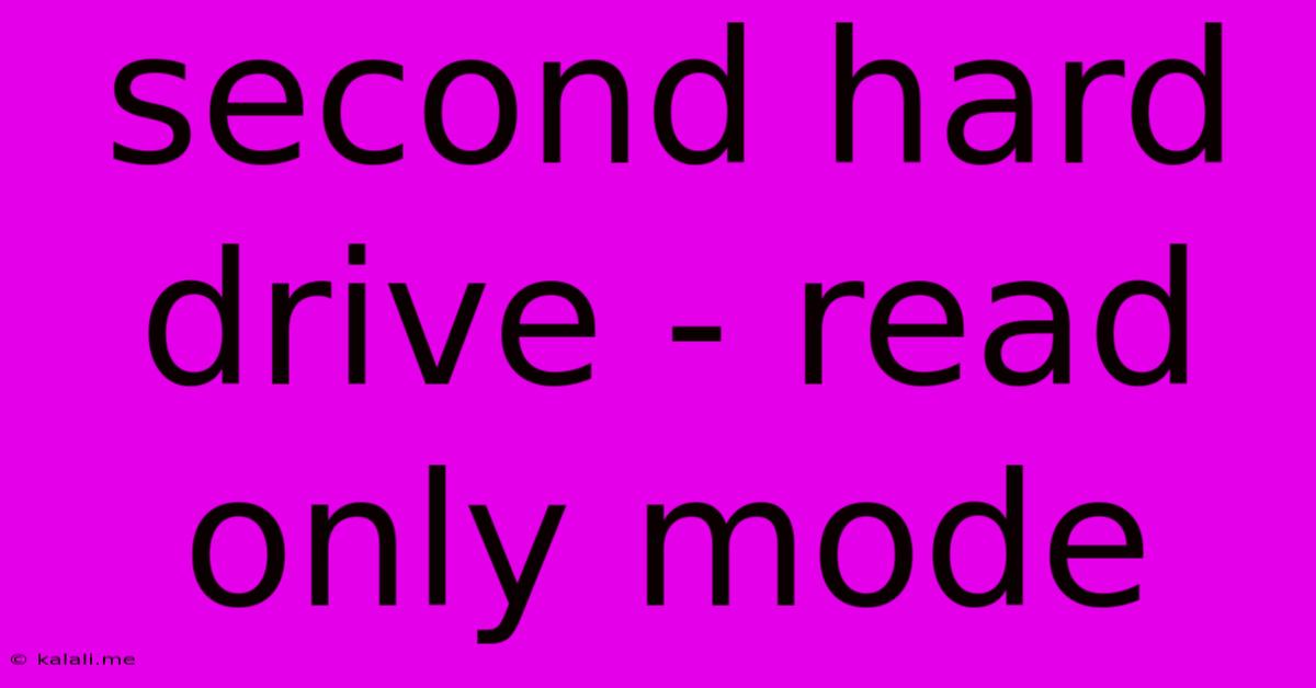 Second Hard Drive - Read Only Mode