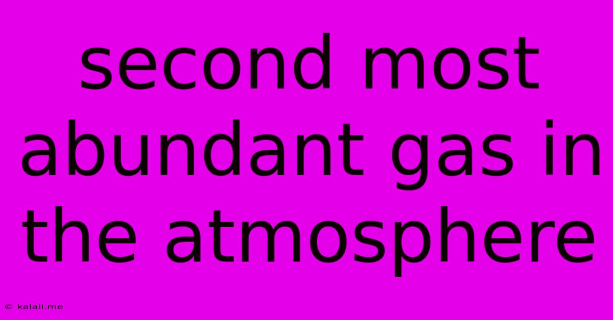 Second Most Abundant Gas In The Atmosphere