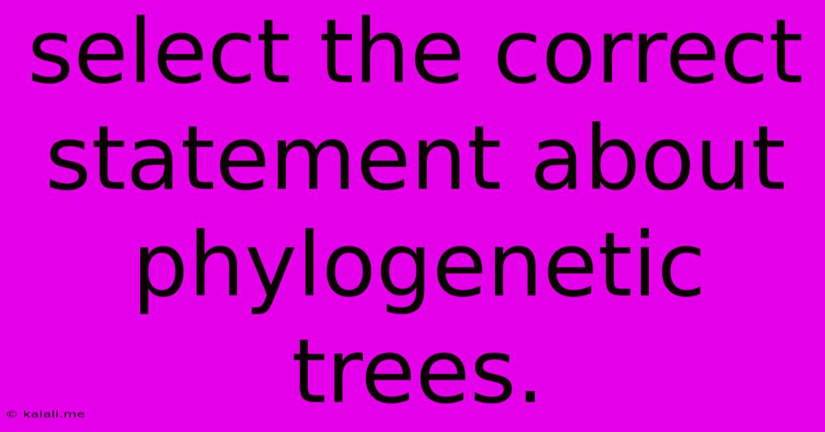 Select The Correct Statement About Phylogenetic Trees.