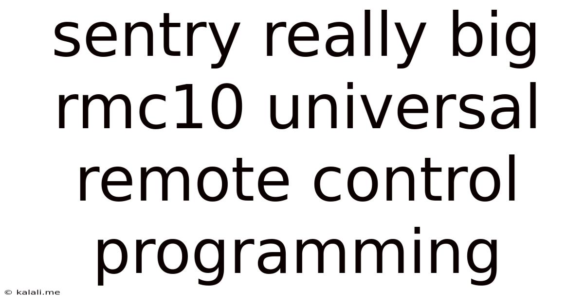 Sentry Really Big Rmc10 Universal Remote Control Programming