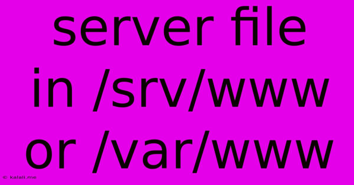Server File In /srv/www Or /var/www