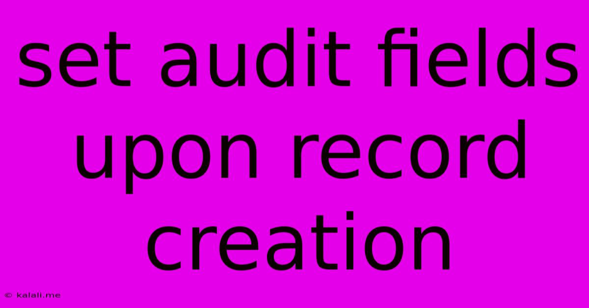 Set Audit Fields Upon Record Creation